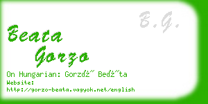 beata gorzo business card